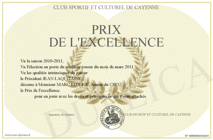 De L'excellence à L'indécence Prix-de-l-Excellence