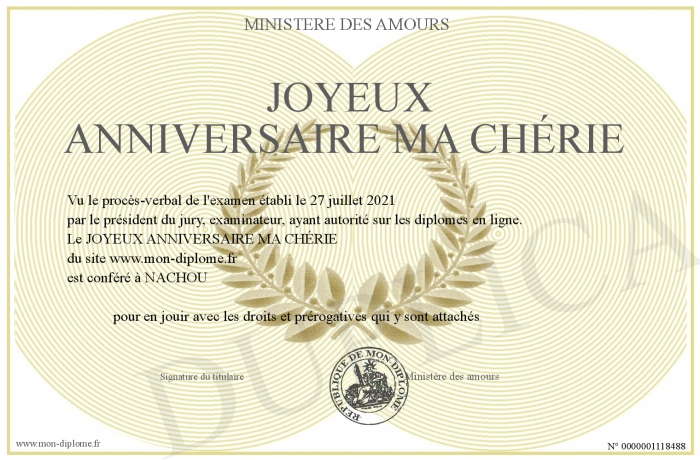 JOYEUX ANNIVERSAIRE MA CH RIE