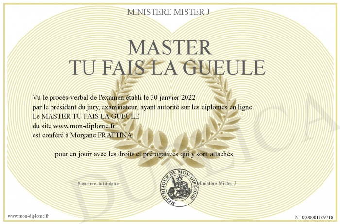 MASTER TU FAIS LA GUEULE