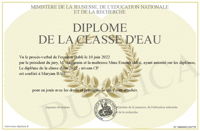 Diplome-de-la-classe-d-eau