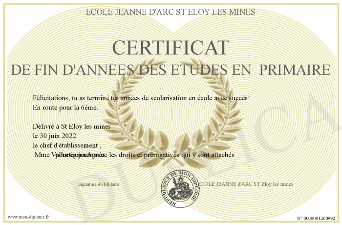 BEBEMOKO 10pièces Certificat Honorifique Pour De Prix Scolaires Et