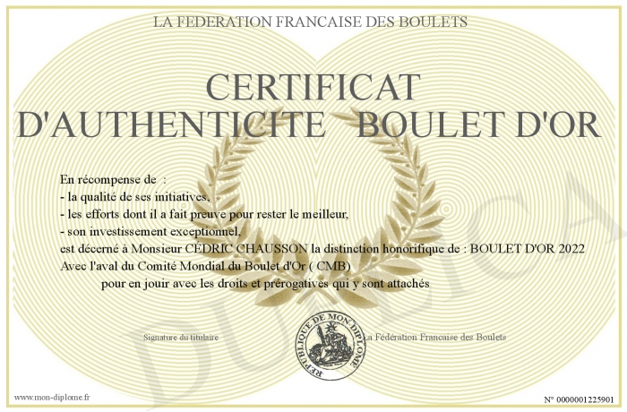 Télécharger un certificat d'authenticité vierge