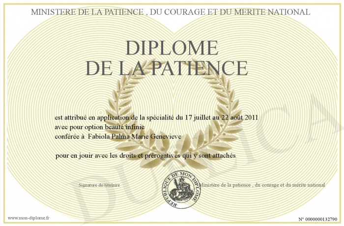 diplomedelapatience
