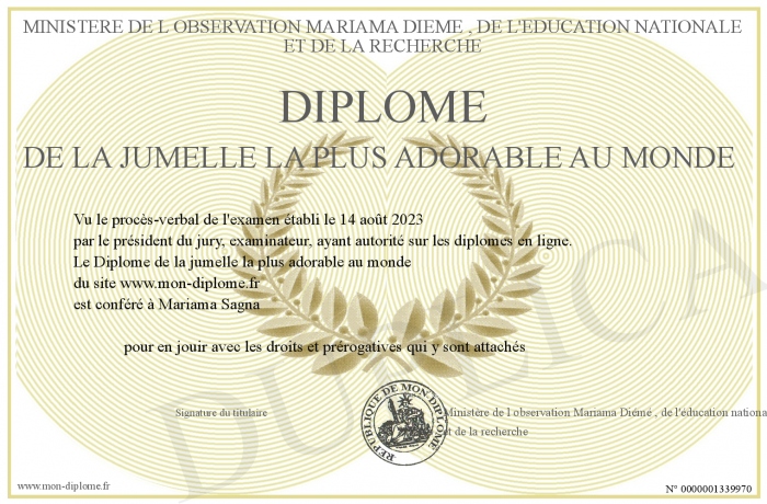 Diplome-de-la-jumelle-la-plus-adorable-au-monde