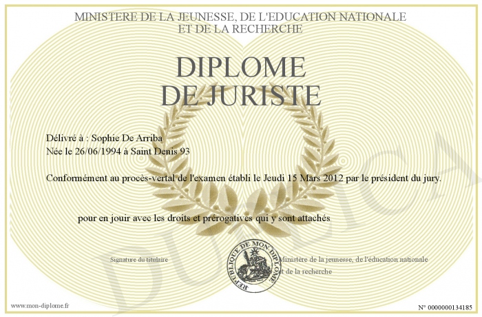 diplome juriste