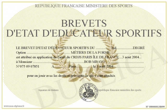 Brevet D Etat D éducateur Sportif 1er Degré Tennis Be1
