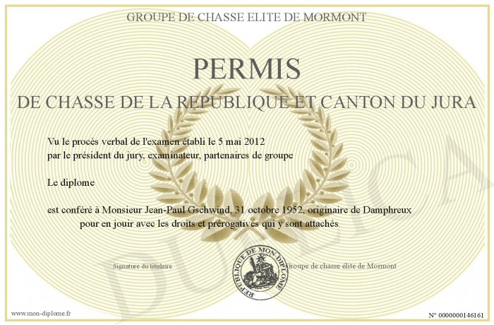 Permis De Chasse Original De 1859 - Joinville (Haute-Marne) - Document Second Empire
