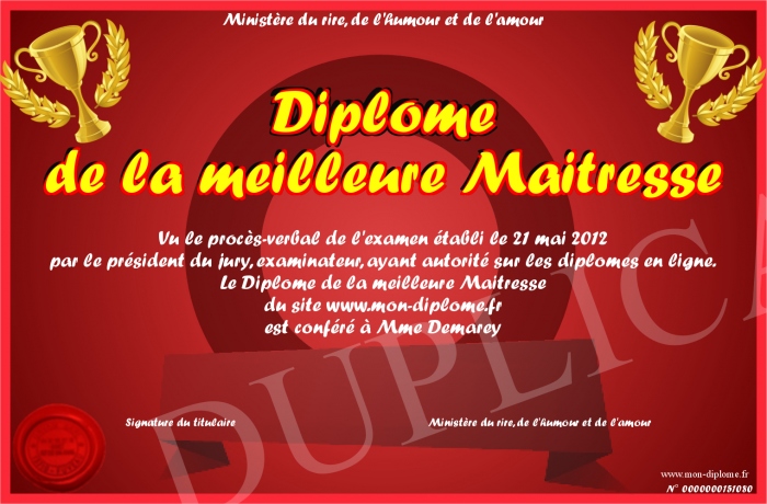 DiplomedelameilleureMaitresse
