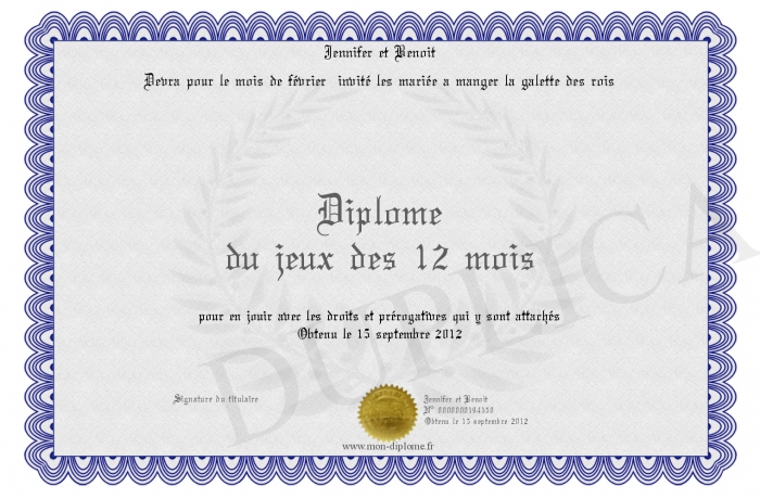 Diplome Jeux Des 12 Mois Vierge à Imprimer Gratuit
