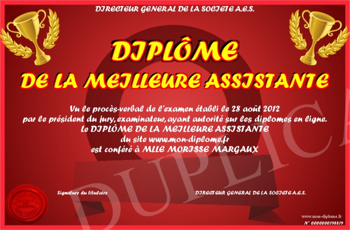 Diplome De La Meilleure Atsem à Imprimer