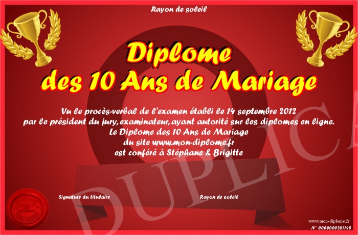 10 ans de mariage