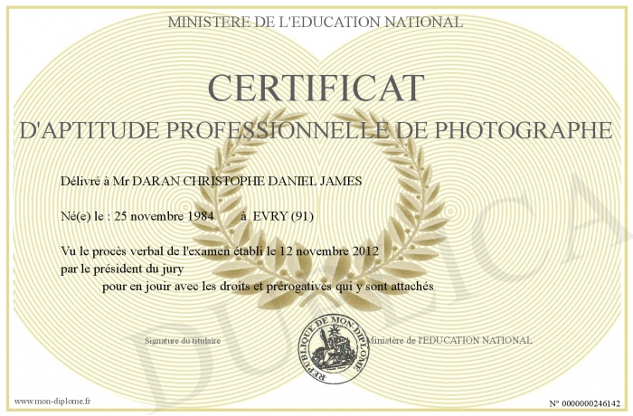 Certificat D Aptitude Professionnelle De Photographe