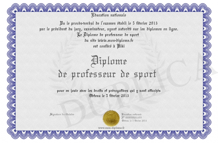 diplome prof de sport