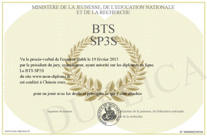 Page De Garde Bts Sp3s BTS-SP3S