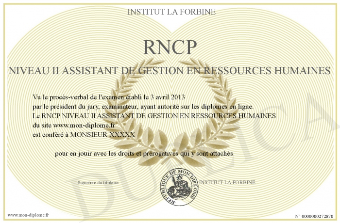 Sujet Examen Titre Professionnel Assistant Rh www.mon-diplome.fr