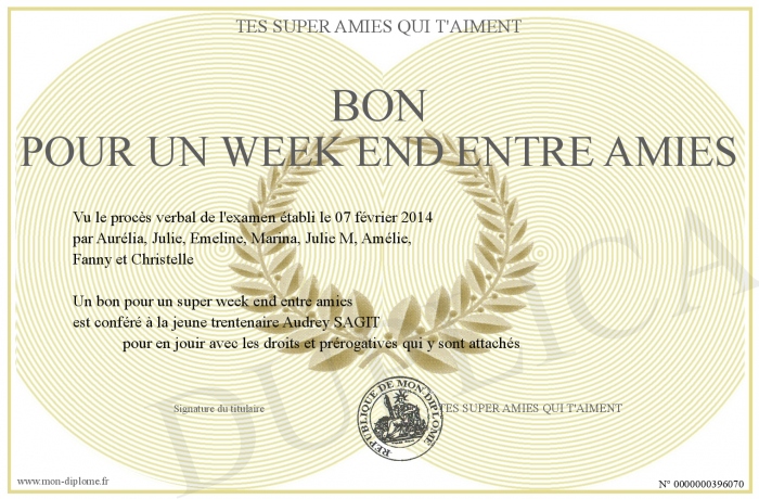BONPOURUNWEEKENDENTREAMIES