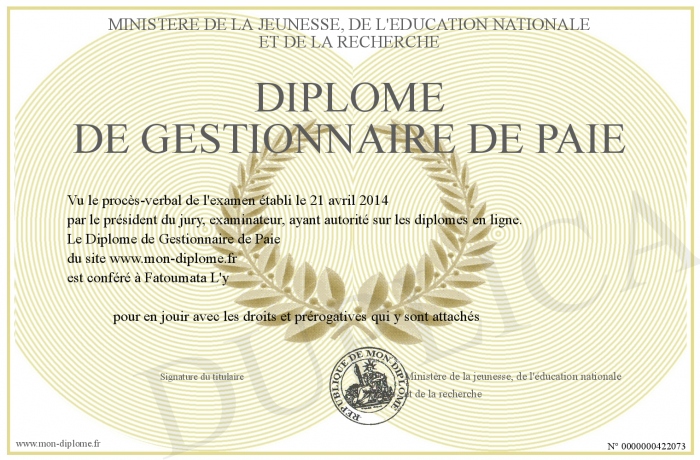 Diplome De Gestionnaire De Paie