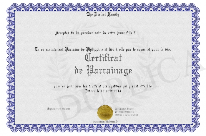 Certificat De Parrainage Civil Vierge à Imprimer Certificat-de-Parrainage