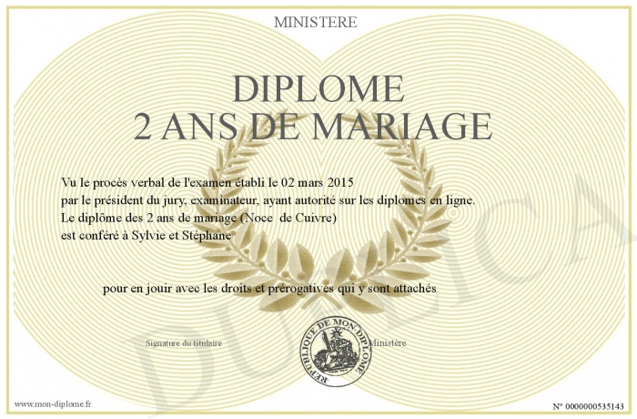2 ans mariage