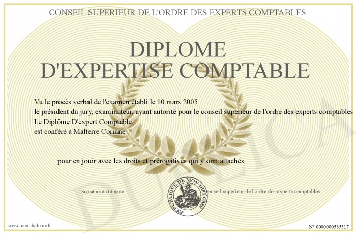 diplome d'expertise comptable