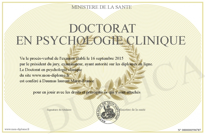 Doctoratenpsychologieclinique