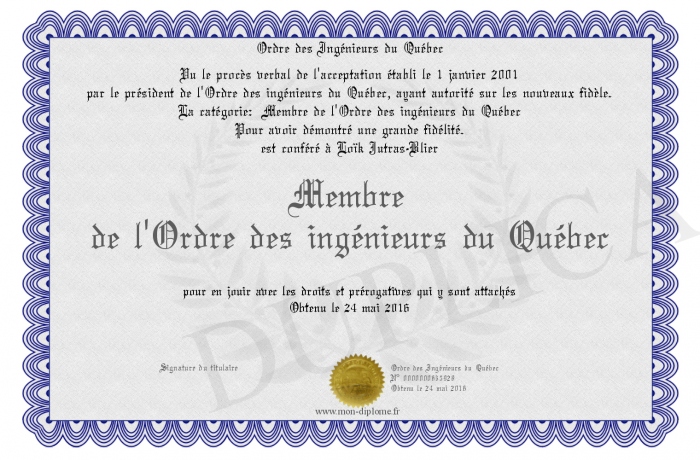 Membre De L Ordre Des Ingenieurs Du Quebec