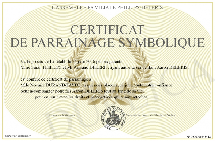 Certificat De Parrainage Civil Vierge à Imprimer Certificat-de-Parrainage-Symbolique