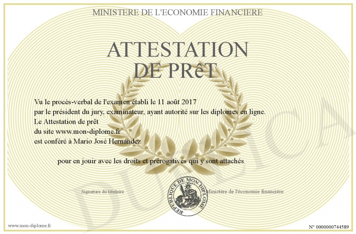 Attestation De Pret De Vehicule Word