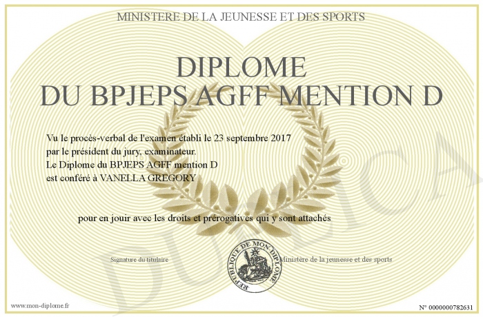 Diplome Du Bpjeps Agff Mention D