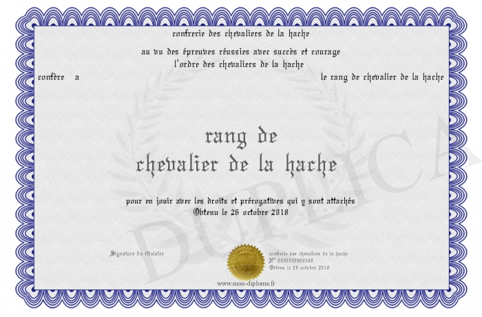 rangdechevalierdelahache