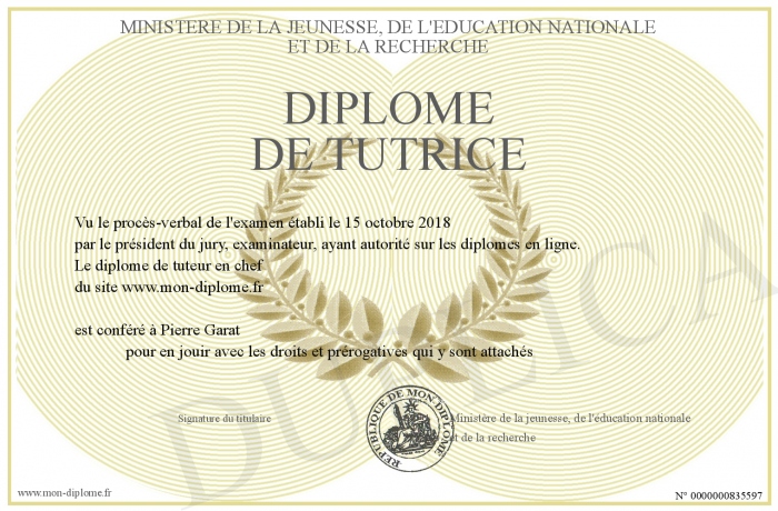 Diplome De Tutrice
