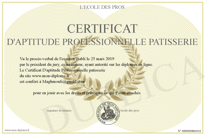 Certificat D Aptitude Professionnelle Patisserie