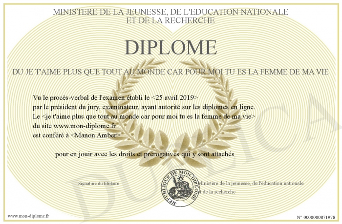 Get Wallpaper Diplome Du Je T Aime Plus Que Tout Au Monde Car Pour Moi Tu Es La Desktop Wallpaper