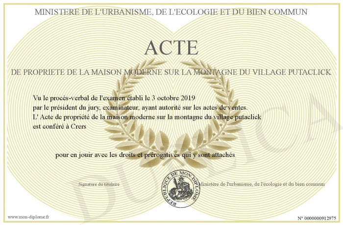 Acte De Propriete De La Maison Moderne Sur La Montagne Du Village Putaclick
