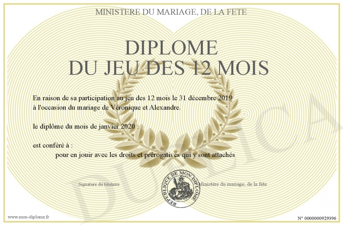 Diplome Jeux Des 12 Mois Vierge à Imprimer Gratuit