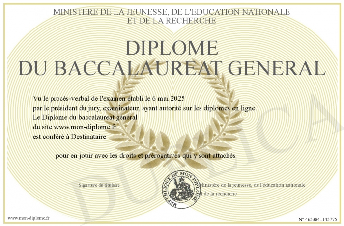 diplome a imprimer en ligne gratuit