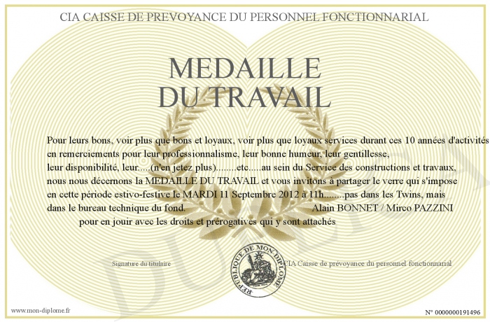 Modèle Lettre De Demande De Médaille Du Travail - Lettres Employés