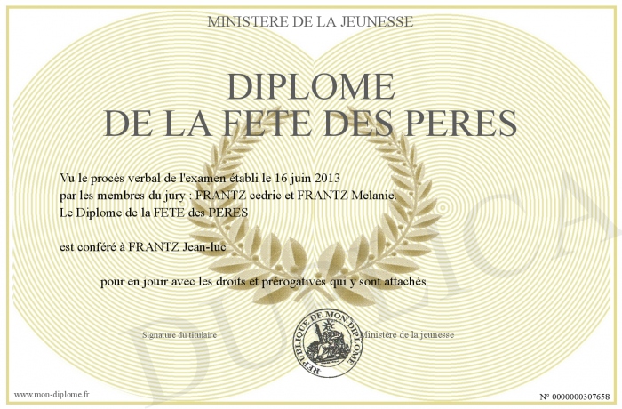 Diplome Papa Fete Des Peres - 7 Idees De Fete Des Peres Diplome Du Meilleur Papa Fete Des Peres Papa : Ce diplôme fera plaisir à quiconque la recevera, il peut être personnalisé, encadré.