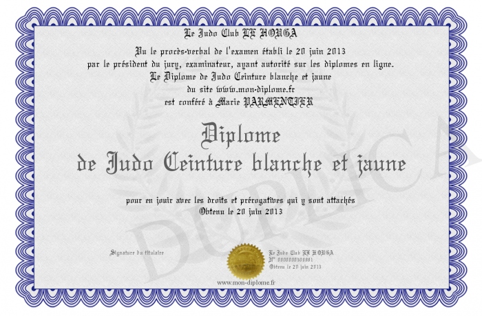 Diplome-de-Judo-Ceinture-blanche-et-jaune