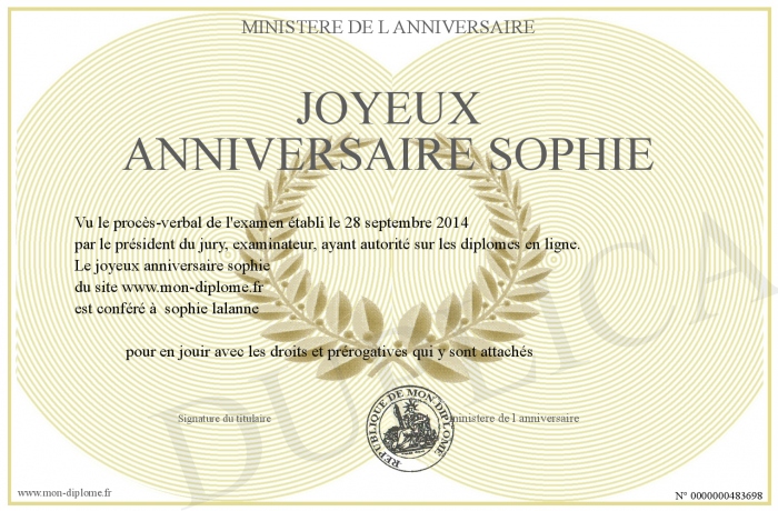 Joyeux Anniversaire Sophie Humour