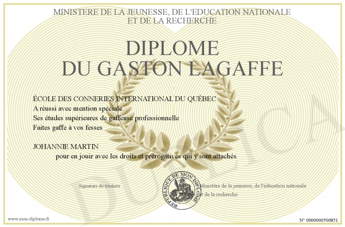 Gaston Lagaffe Diplom 'Super Mec' – Für Jungen & Herren, Aus Frankreich, Auf Nachhaltigem Papier Gedruckt