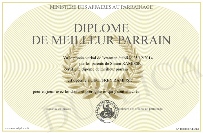 Diplome Meilleur Parrain – Diplôme Du Courage À Imprimer – WBBV