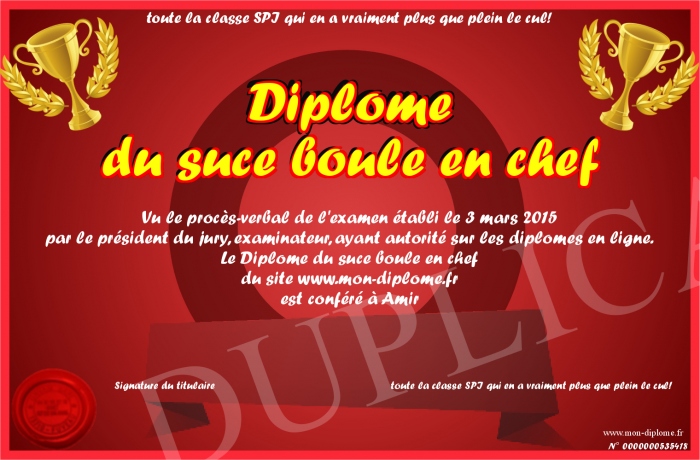 dipl me du suce boule en chef
