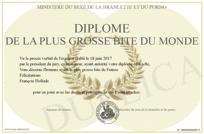Diplome De La Plus Grosse Bite Du Monde Diplome De La Plus Grosse Bite Du Monde