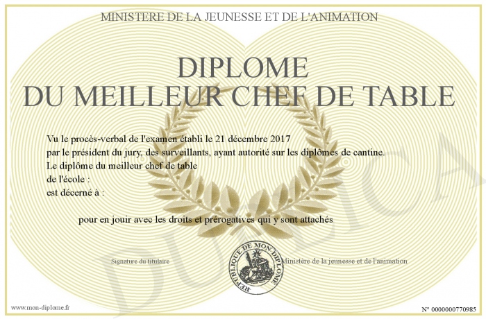 Chef De Table Cantine
