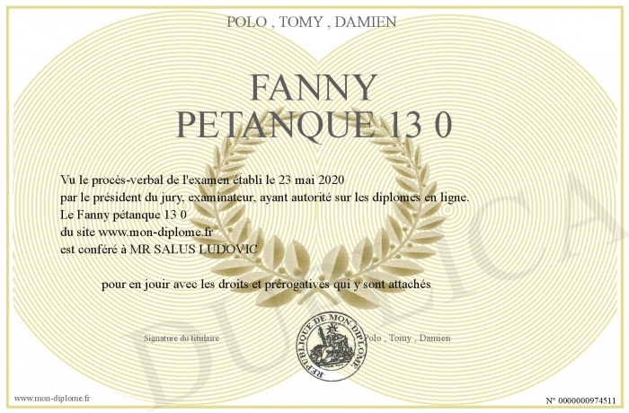 STC Plaque Fanny Pétanque Club