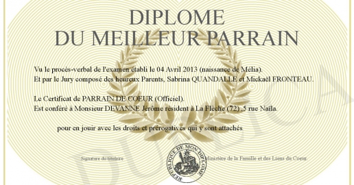 Diplome du Meilleur Parrain