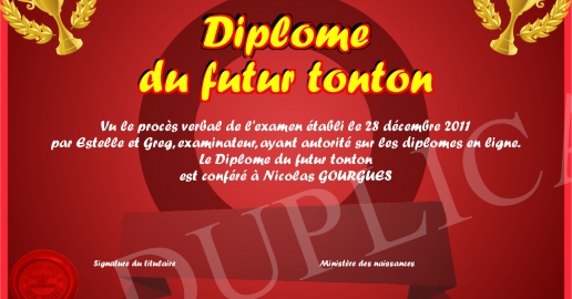 Diplome du futur tonton