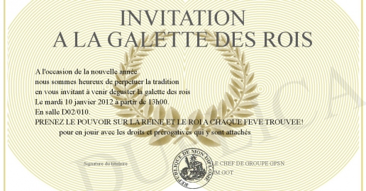 INVITATION A LA GALETTE DES ROIS