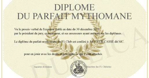 Diplome du parfait Mythomane
